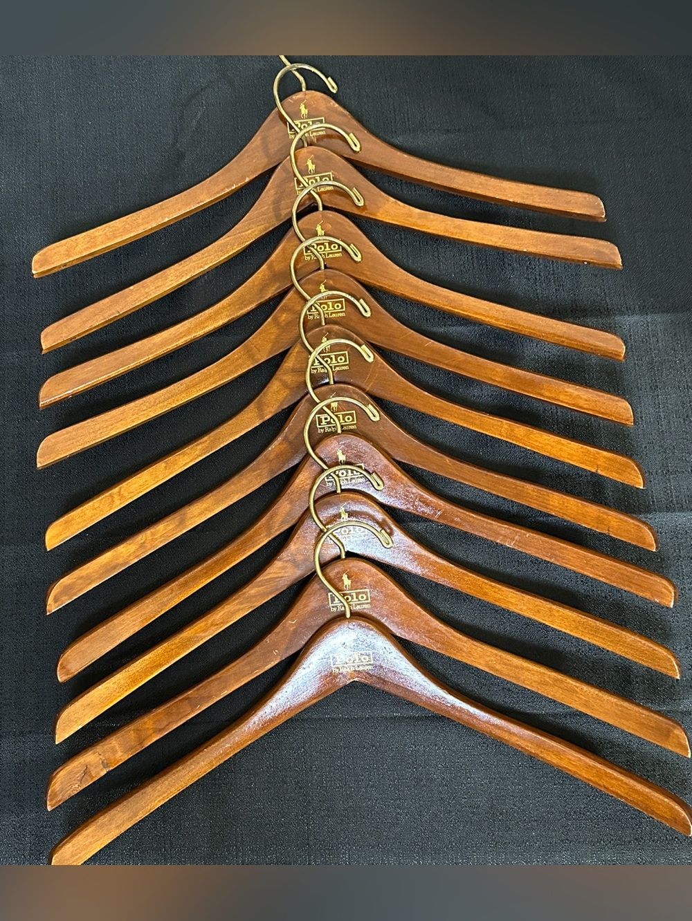 Vintage Polo Ralph Lauren Solid Wood Hangers - Set of 10
